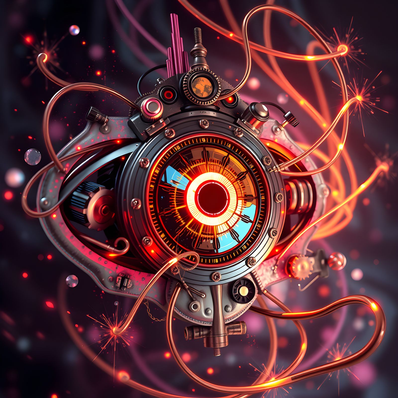 Steampunk Eye with Magic and Metallic Details