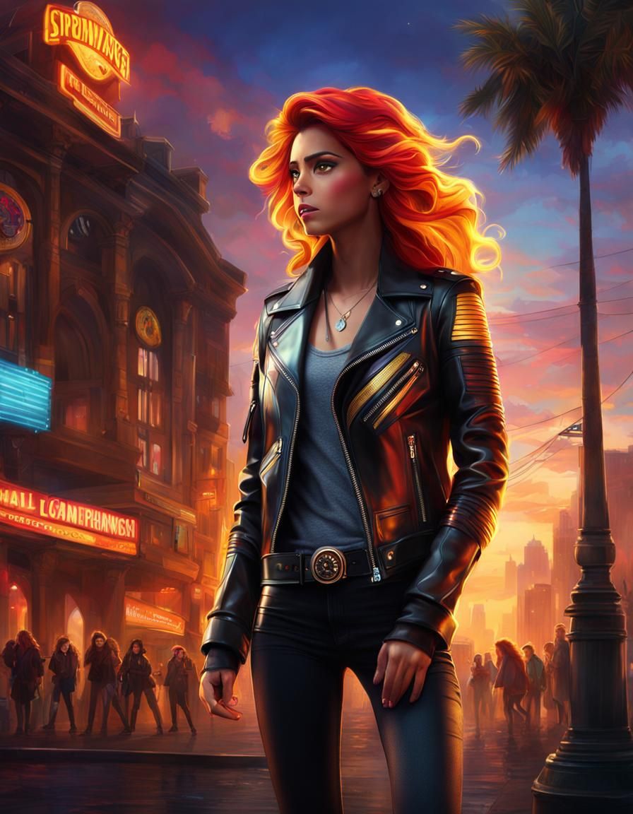Sunset Shimmer in Leather Jacket