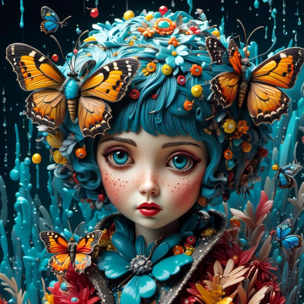 Pop Art Woman Crying in Digital Art Style