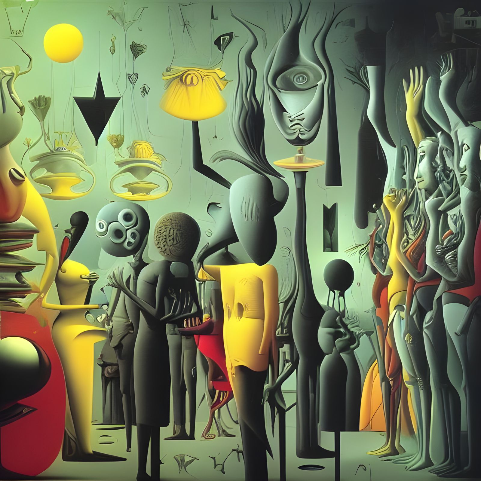 Abstract Opera Singers in Surrealist Style