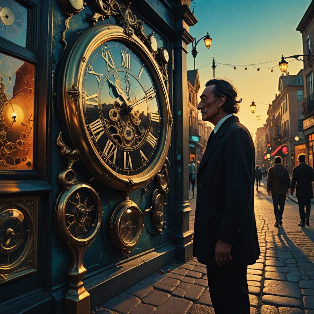 Surreal Character Meeting in Salvador Dali Style