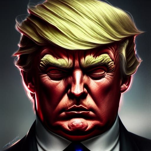 Evil Demonic Figure Portrait in Hyperdetailed Style