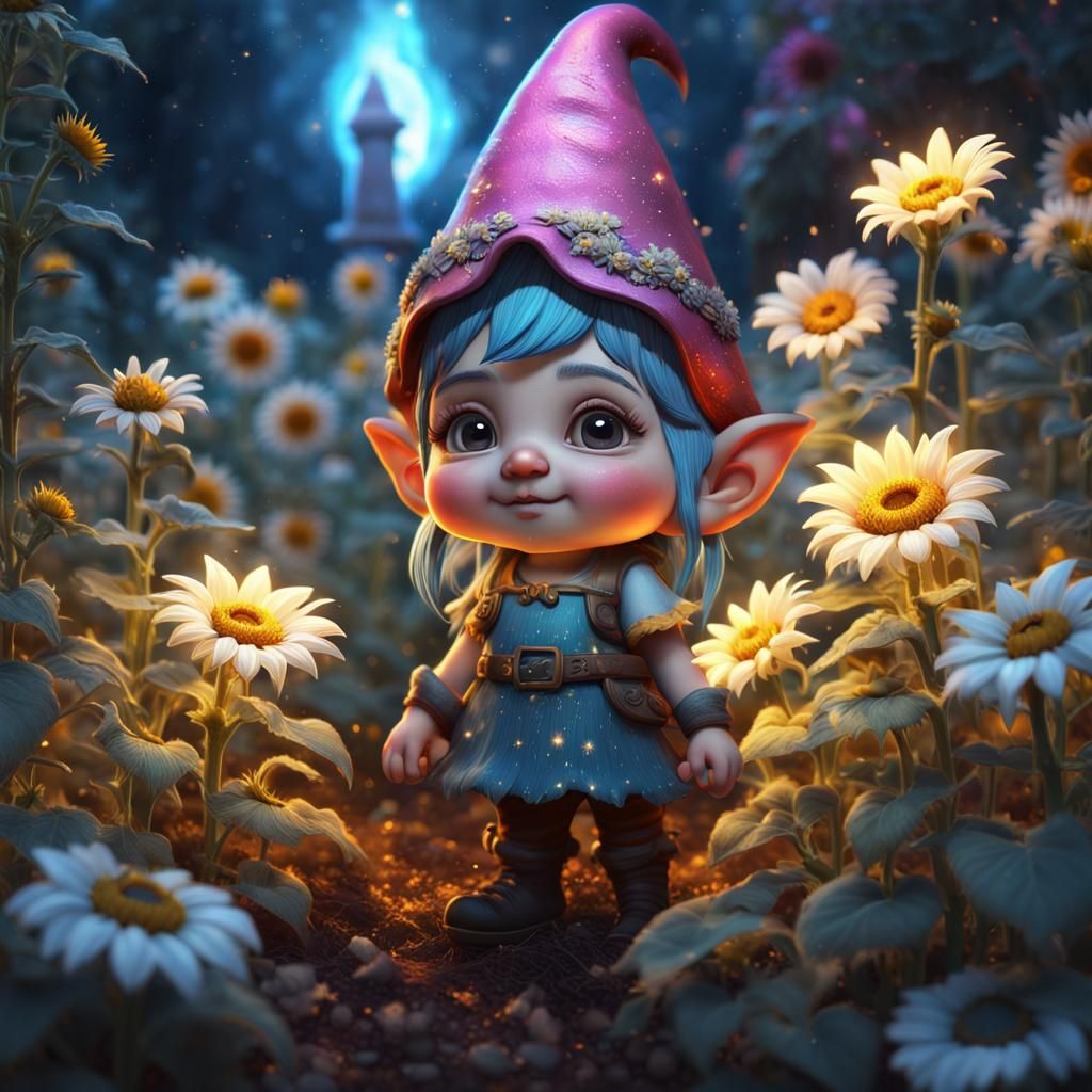 Cute flower gnome