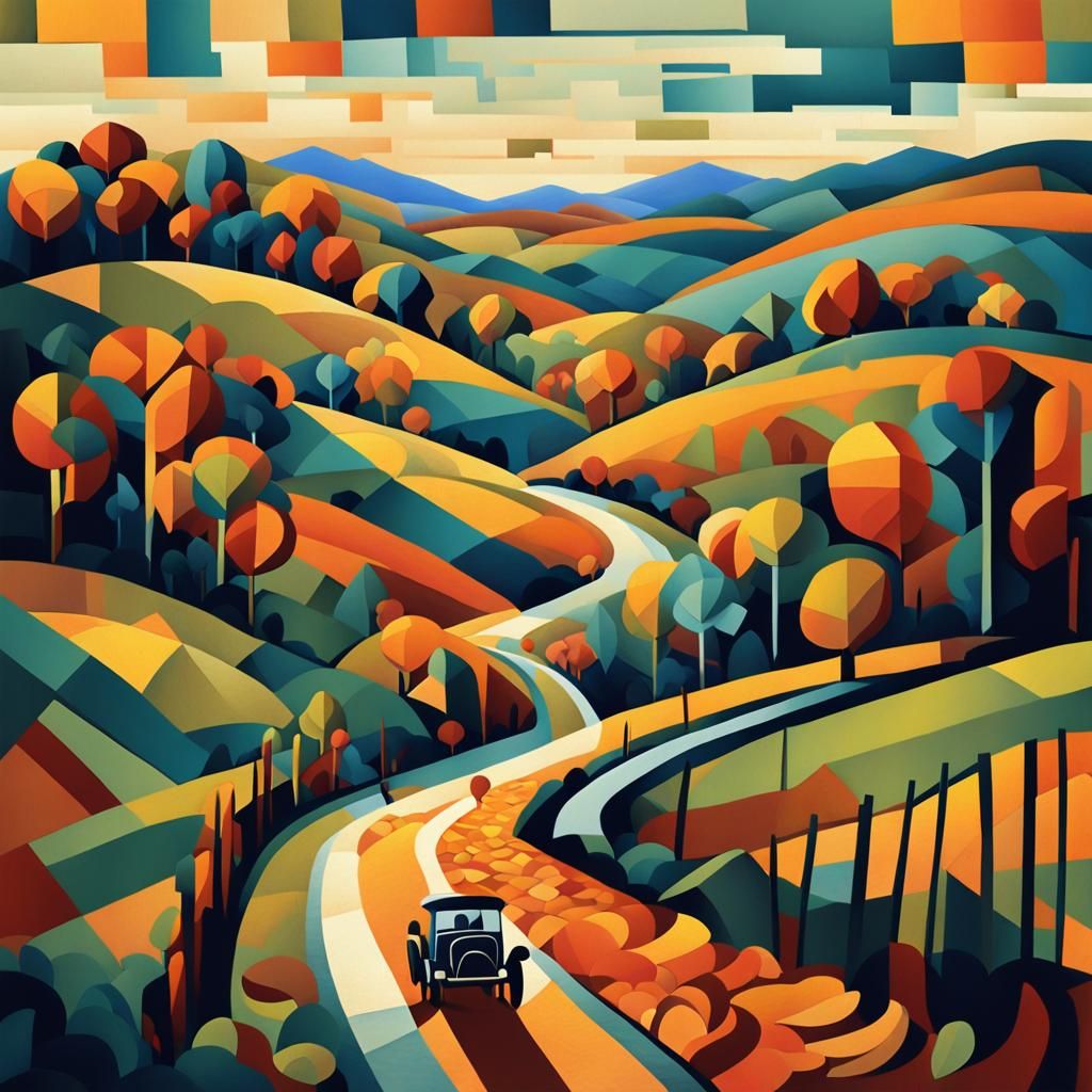 Tennessee Mule in Batik Fall Landscape