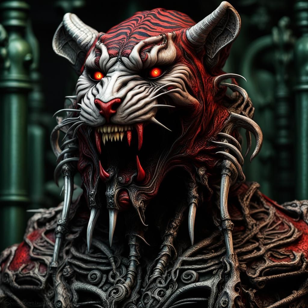Gothic Undead Tiger Zombie Goat: Mephistopheles Detailing