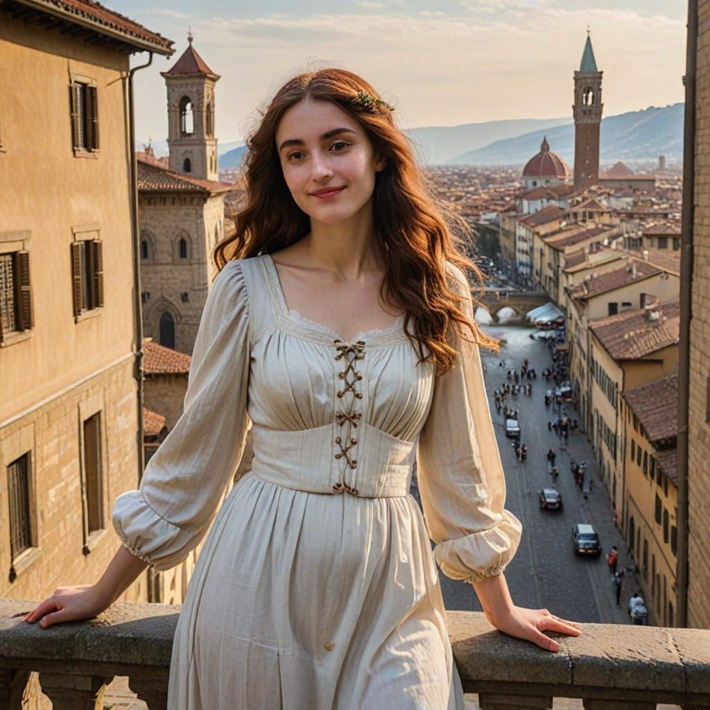 Female Figure Inspires Renaissance Florence Scene