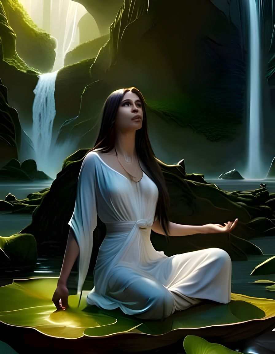 Victorian Waterfalls: A Hyperrealistic Portrait