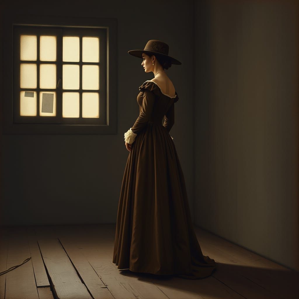 Woman in 18th Century Attire, Rococo Style