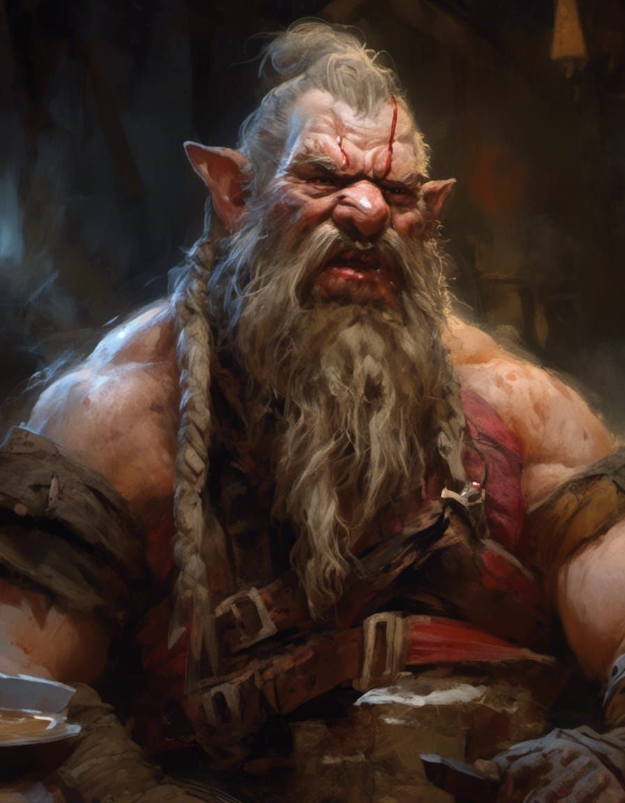 Dwarf Warrior Portrait in Comic Book Style