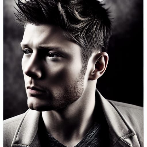 Detailed Portrait with Fractal Diffusion Effect