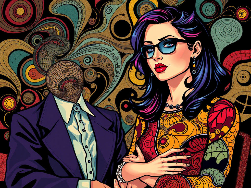 Art Deco Punk Teacher in Cubist Style