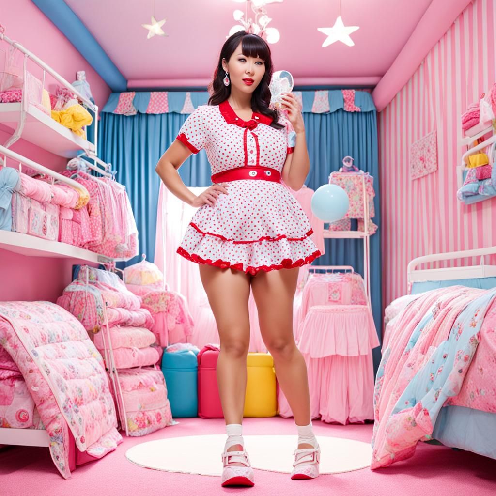 Woman in Two-Piece Outfit: AI Generated