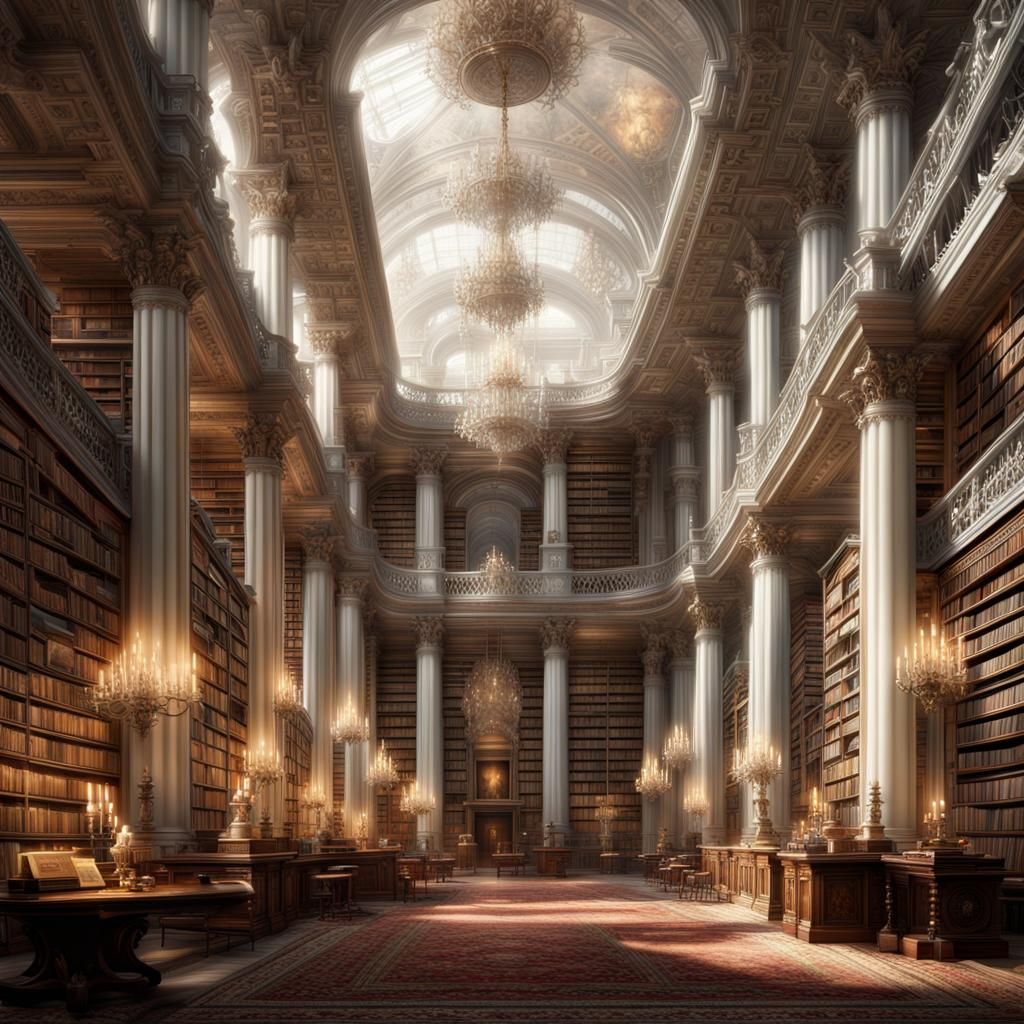 White Grand Library: Epic Digital Matte Painting