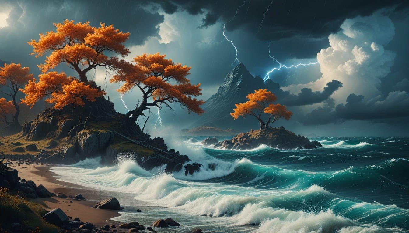 Epic Stormy Seascape in Cinematic Digital Art