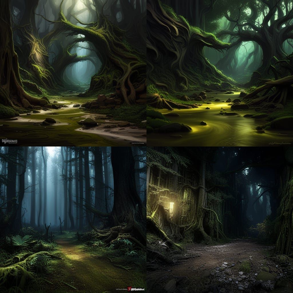 Dark Fantasy Forest Concept Art in 8K