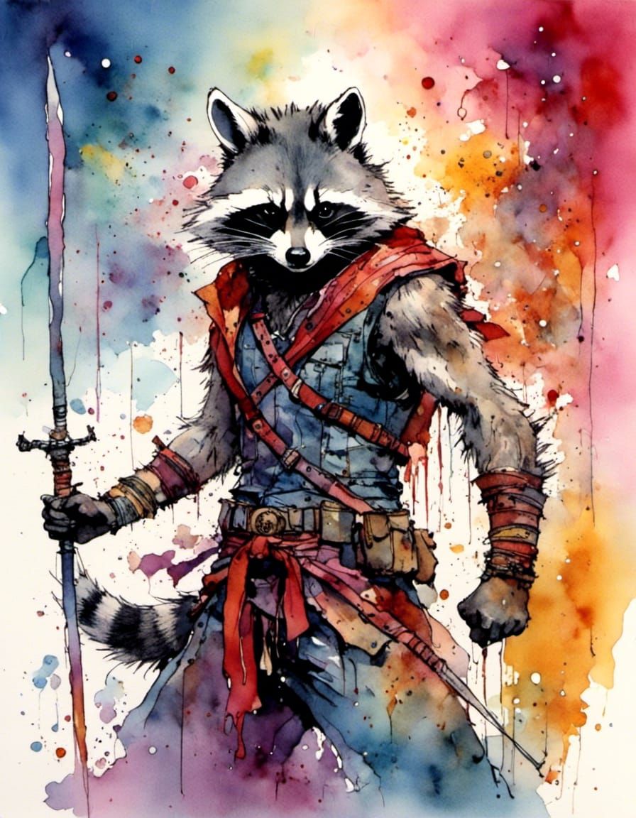 Raccoons in Fierce Battle