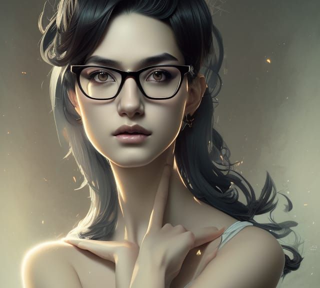 Cyberpunk Nerd Girl Goddess Illustration