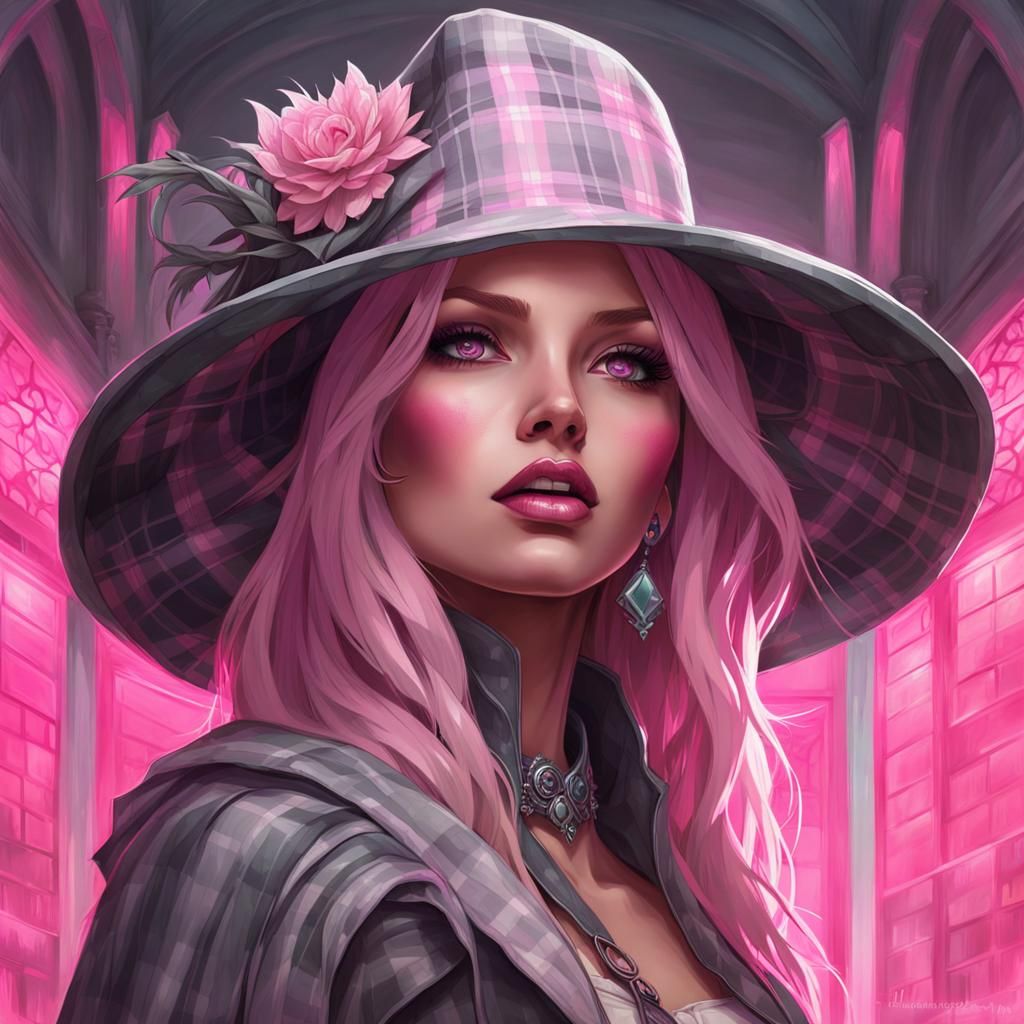 Pastel Goth Witch Portrait in Hyperdetailed Digital Art