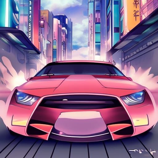 Anime Style Cars Illustration