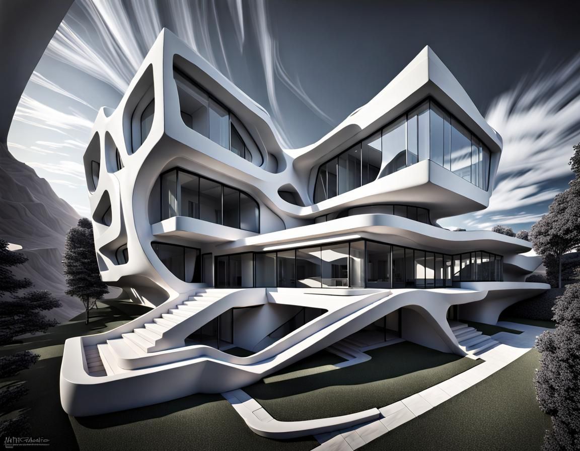 Futuristic Maze House Inspired by Zaha Hadid