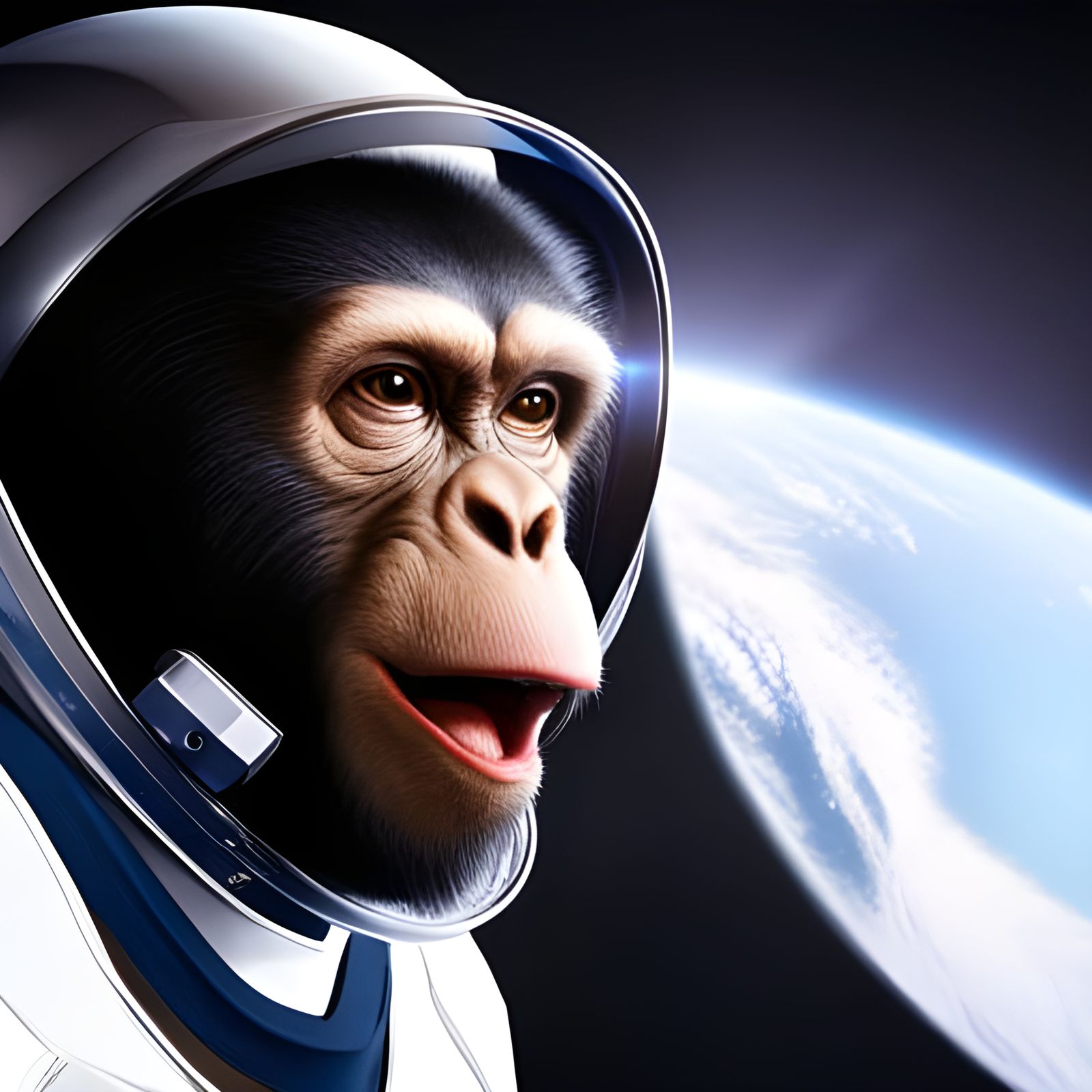 Chimpanzee Astronaut in Spacesuit