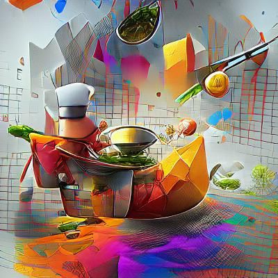 Colorful Cubist Master Chef Concept Art
