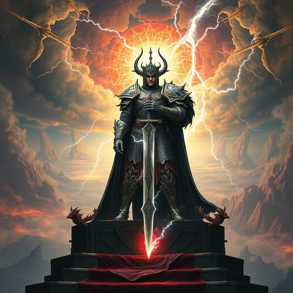 Emperor in Dragonborn Armor on Ruby Throne