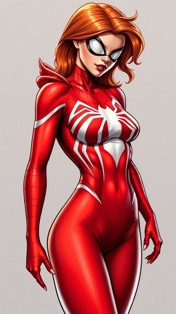 Spider-Girl Pin-Up: Comic Book Art Style