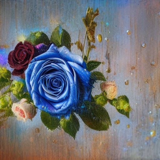 Vibrant Blue Roses Bouquet in Ethereal Light