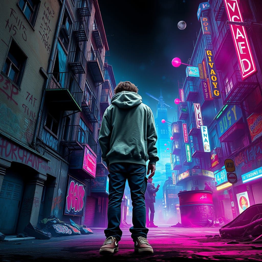 Cyberpunk Utopia Emerges from Urban Decay