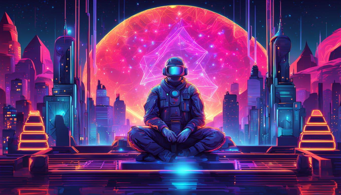 Synthwave King of the Moon in Neon Glory