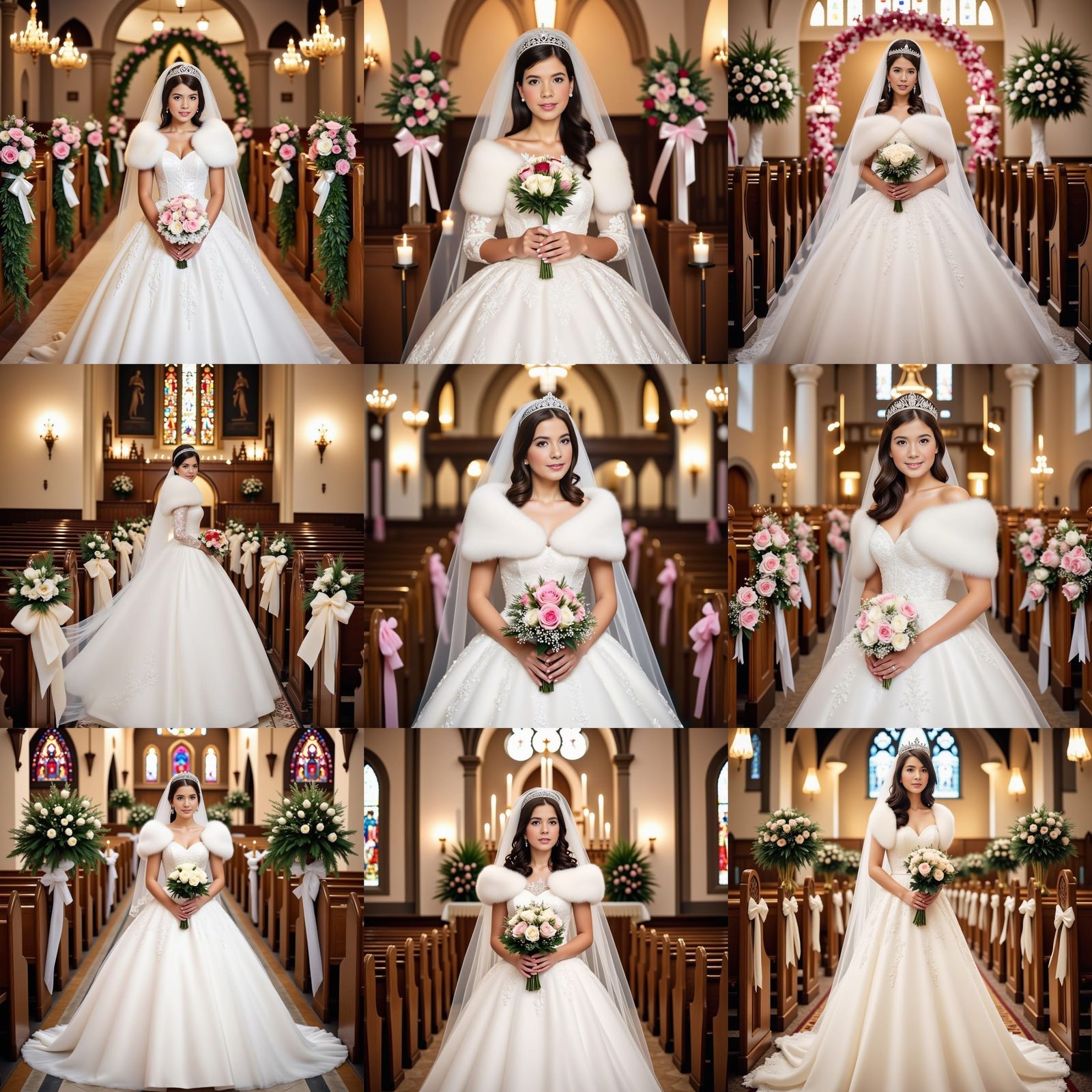 Elegant Bride in Ornate Gown, Matte Painting