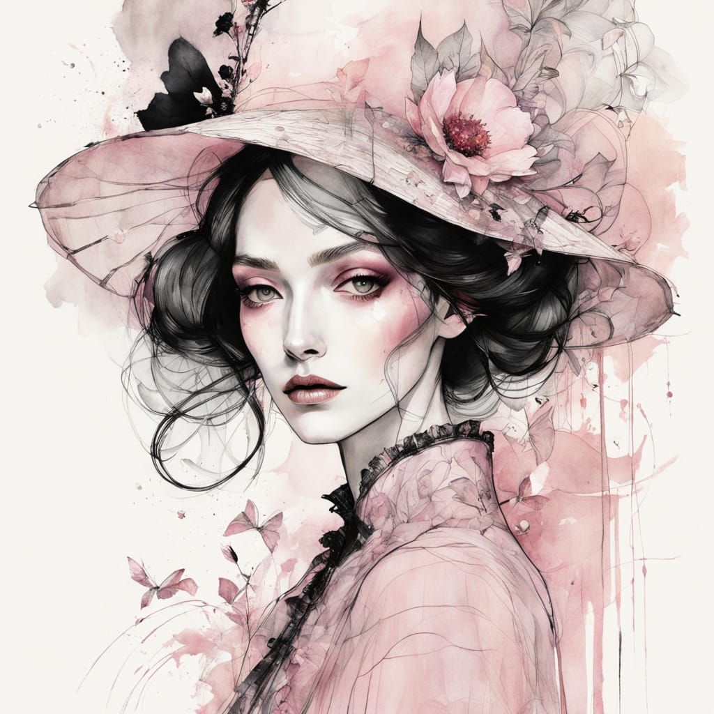 Gothic Renaissance Woman in Soft Pastels