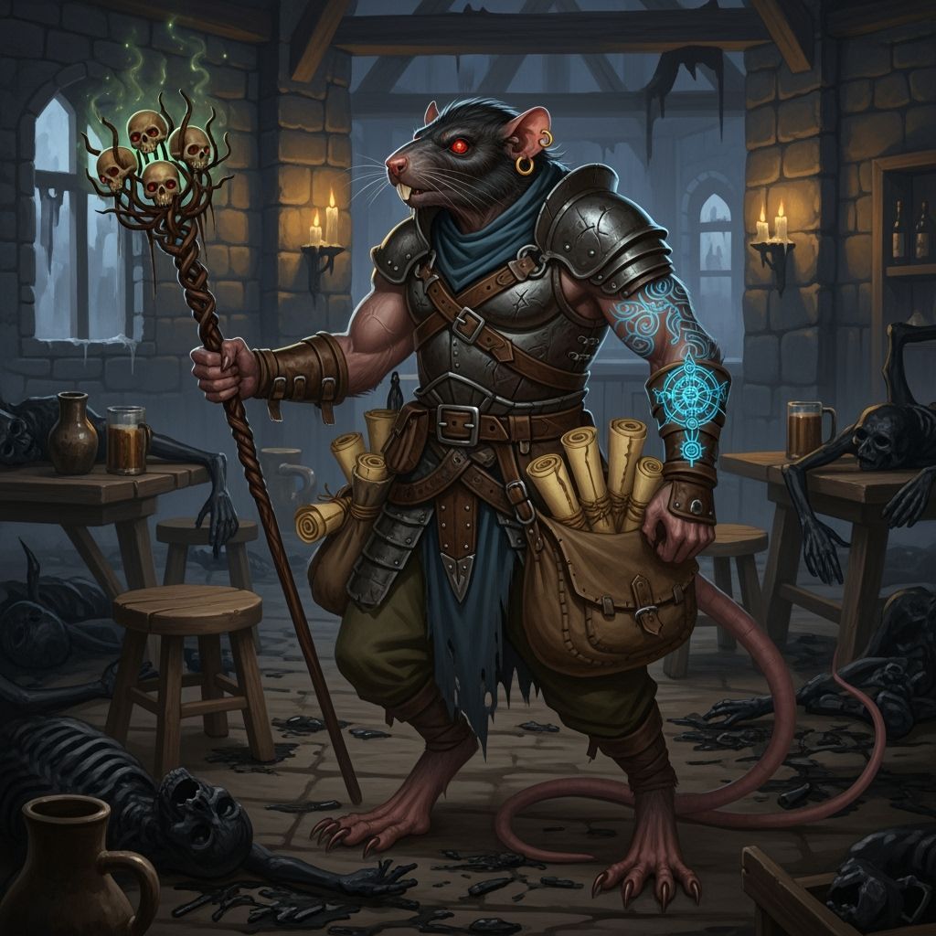 Wererat Thief in Dark Medieval Tavern