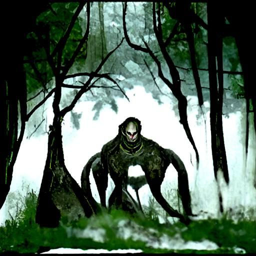 Sinister Giant Creature Lurking in Woods