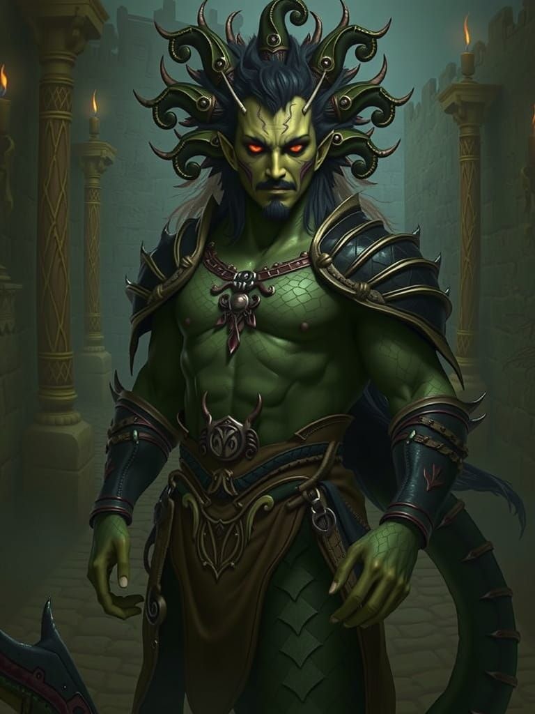 Majestic Serpent Figure Embarks on Whimsical Quest