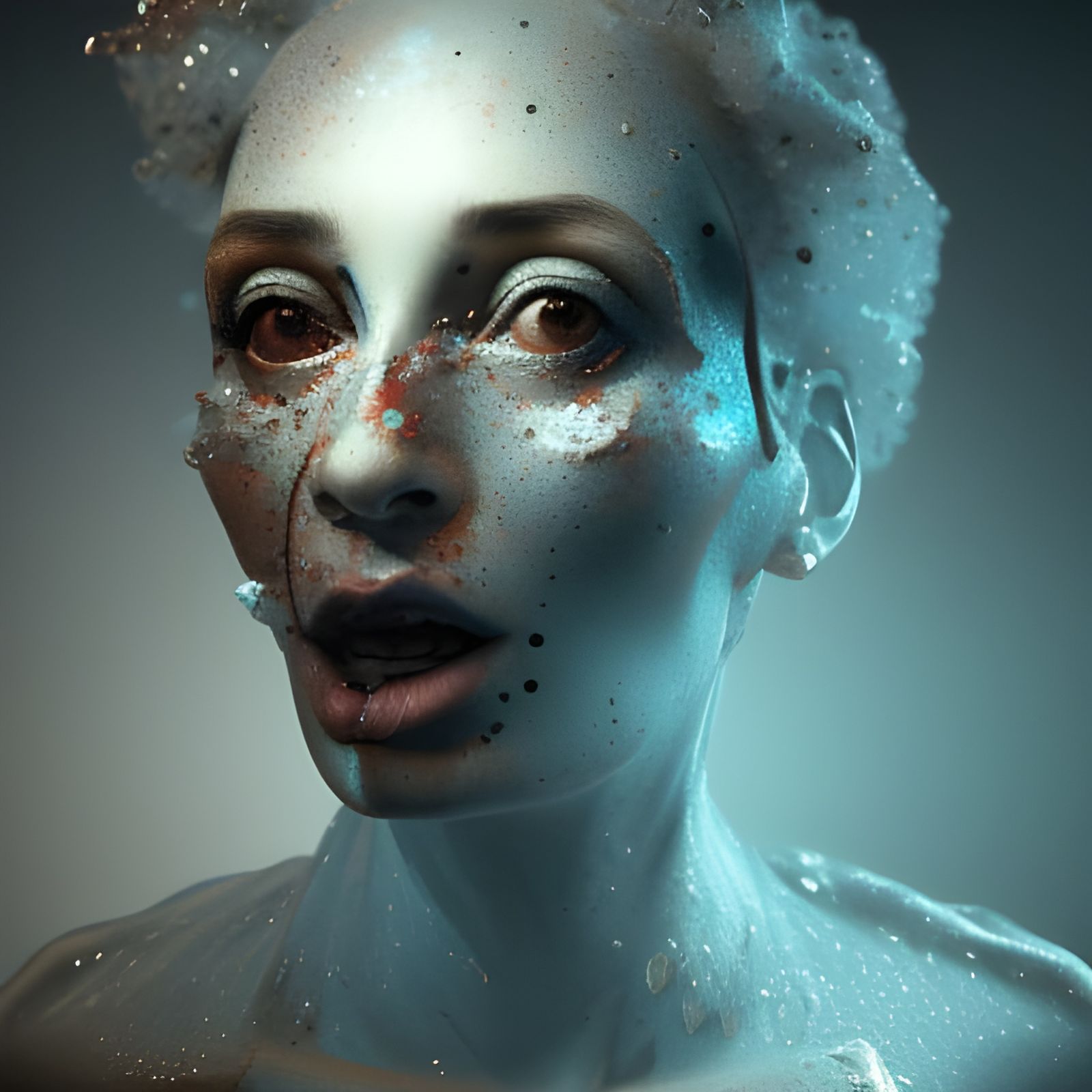 Fragmented Soul Portrait in Baroque Style