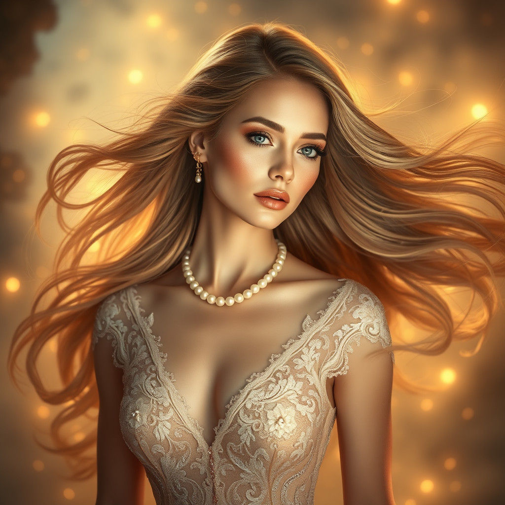 Ethereal Woman in Dreamlike Setting