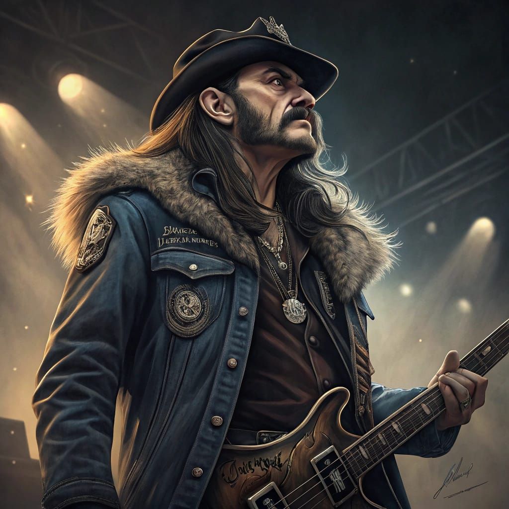 Rock God Lemmy Kilmister in Iconic Style