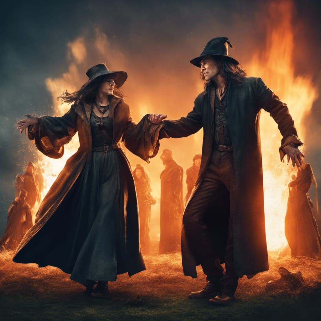 Witches Dancing at Stonehenge in Hyperdetailed Style