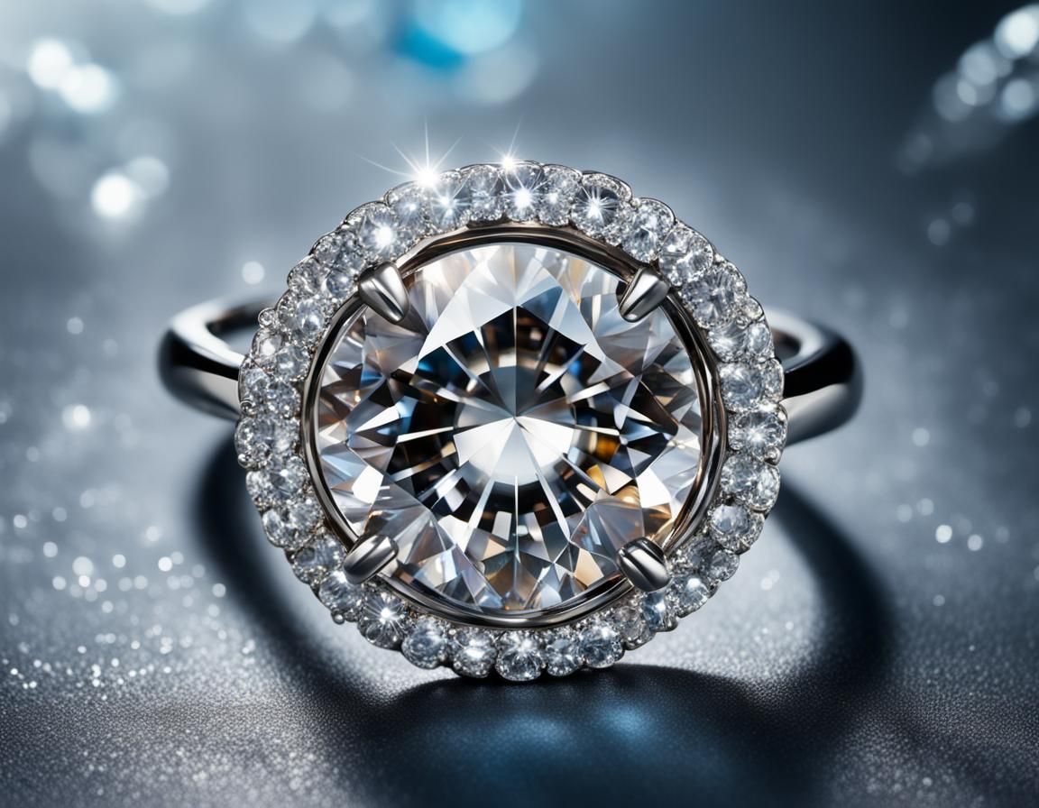 Diamond Ring Macro Photograph in Pixar Style