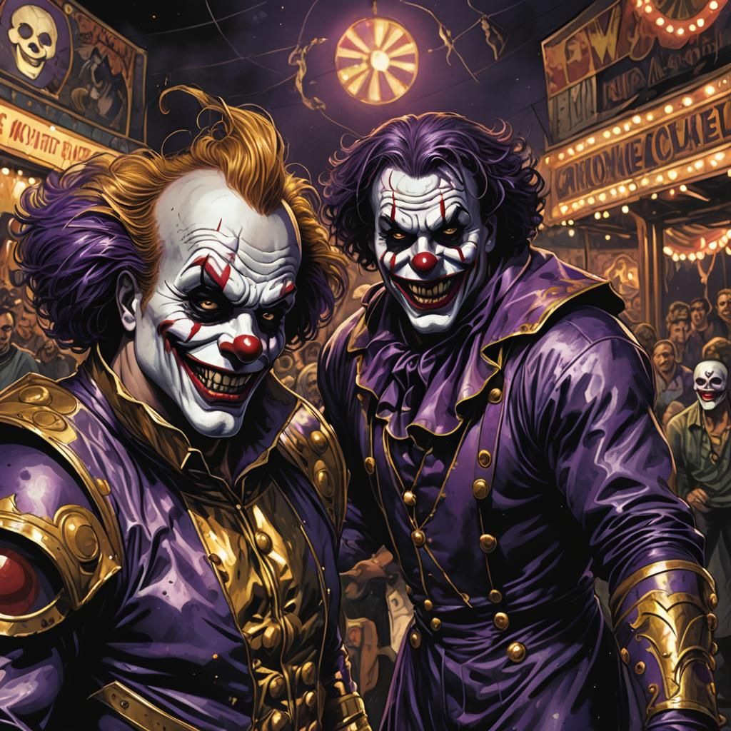 Wrestlers Face-Off in Dark Comic Book Art