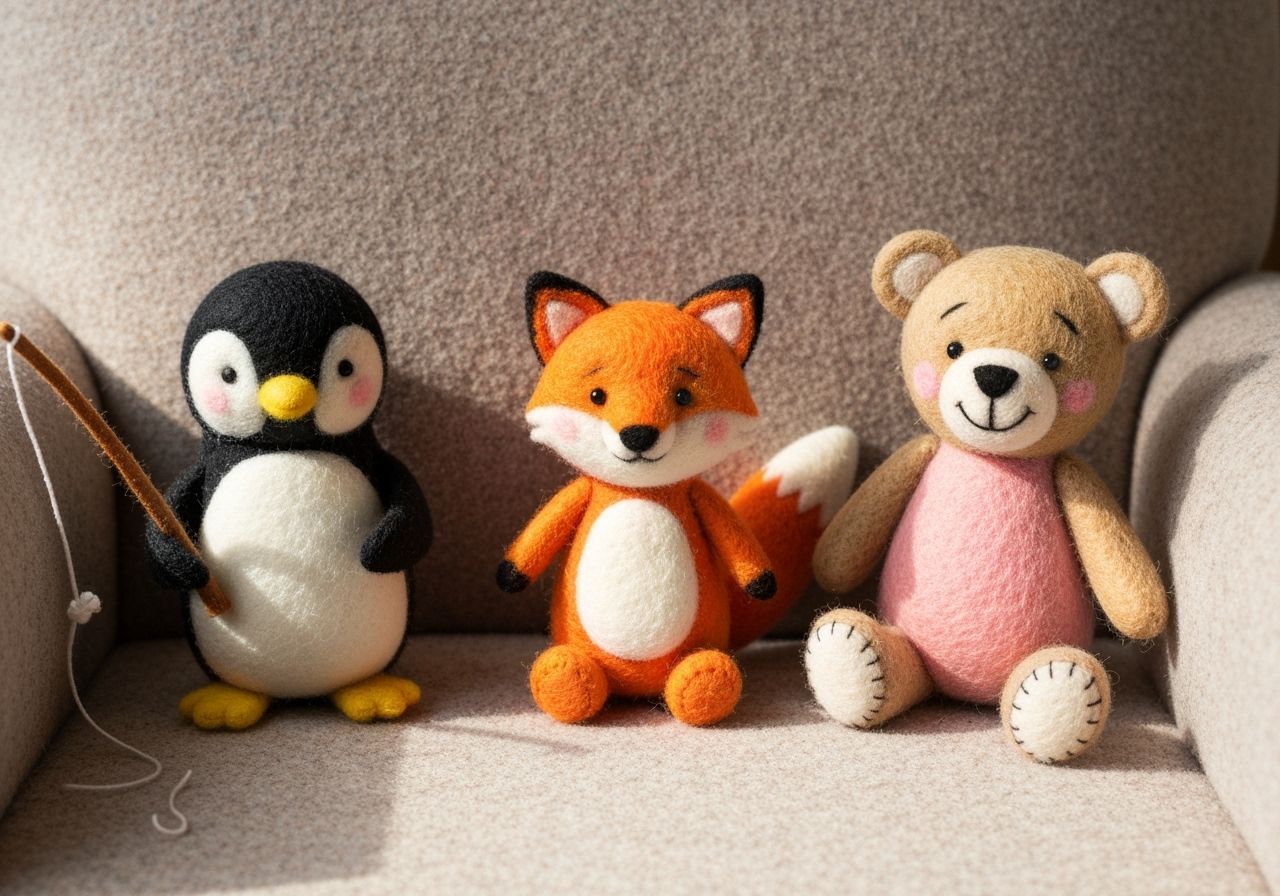 Whimsical Woolen Felt Toys in Pastel Colors