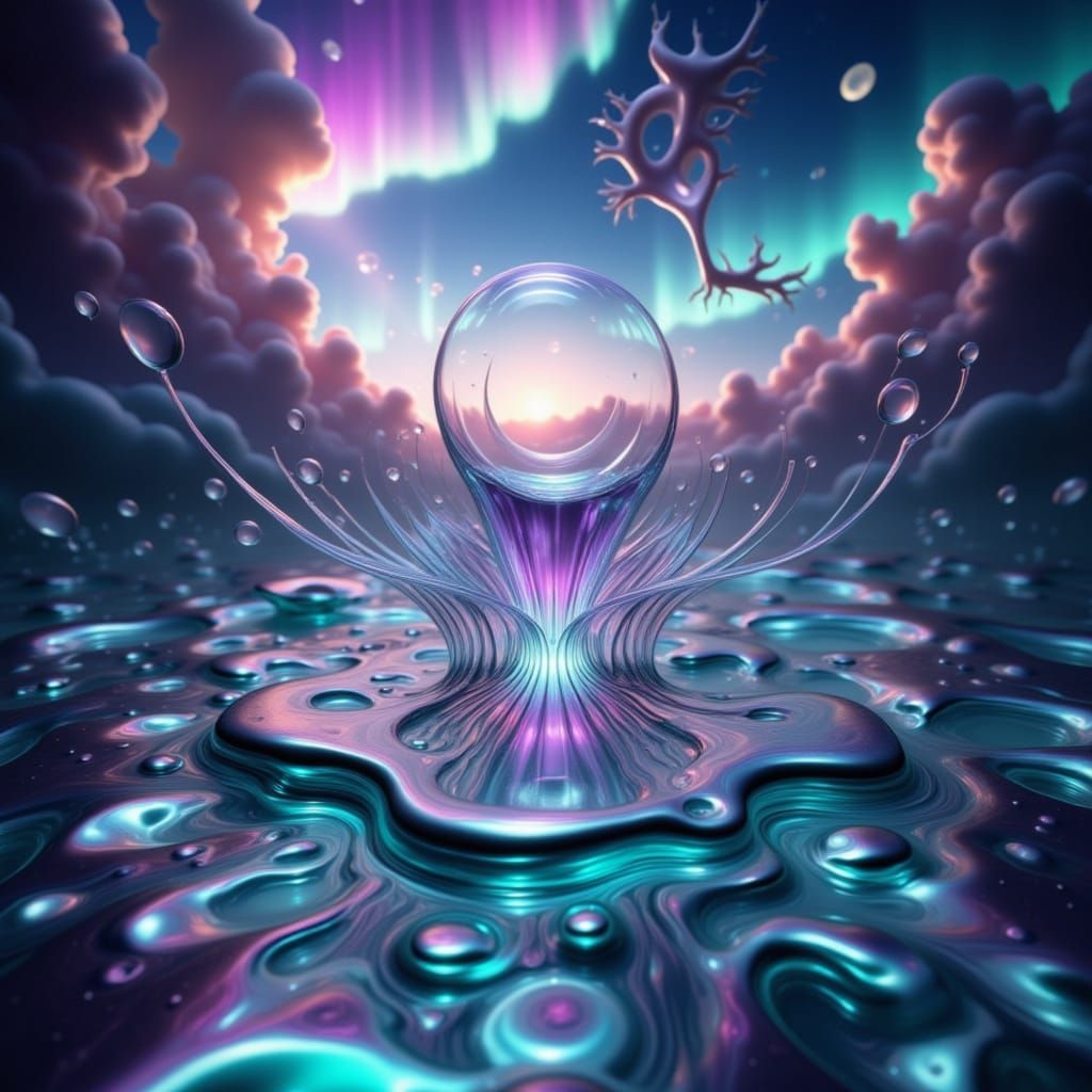 Ethereal Ferrofluid Sculpture in a Hypnotic, Dreamlike Lands...