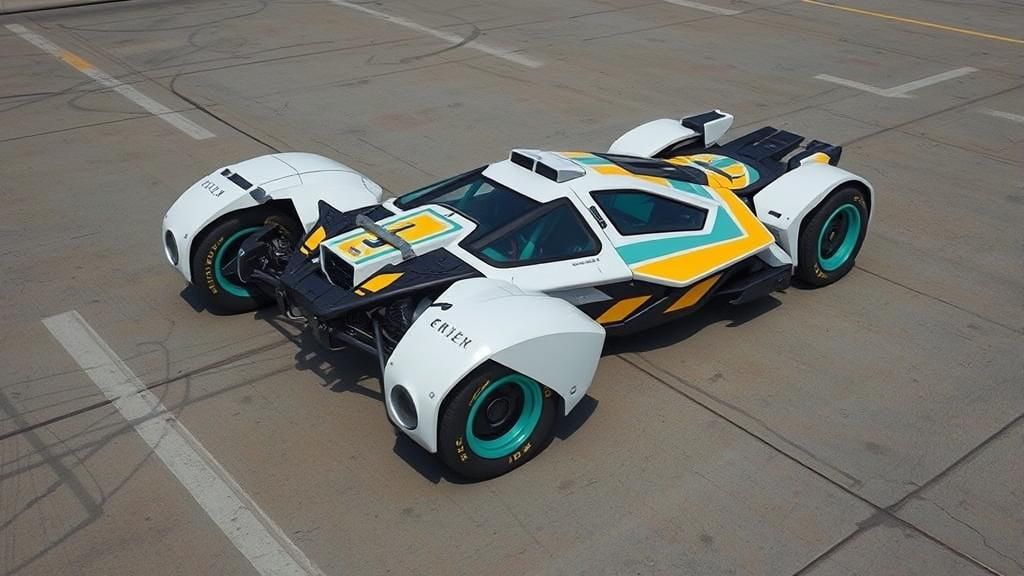 Futuristic Cyberpunk Bubble-Buggy in Wipeout 2097 Style