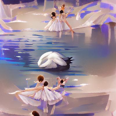 Elegant Swan Reflected on a Calm Lake