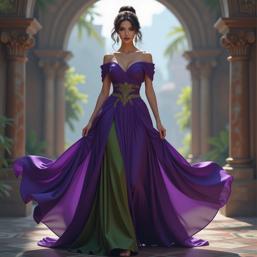 HER IN Lilac and Olive Green