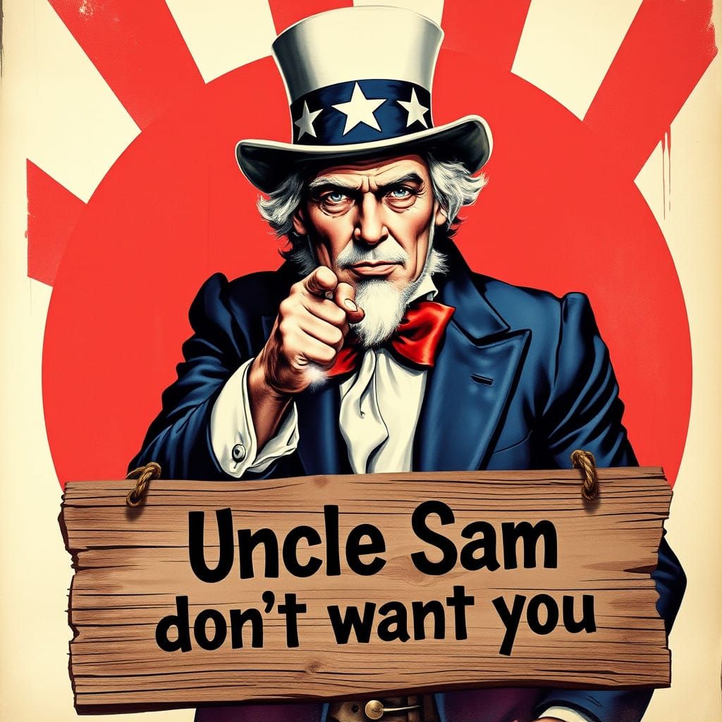 Uncle Sam Confronts the Viewer in Patriotic Disapproval