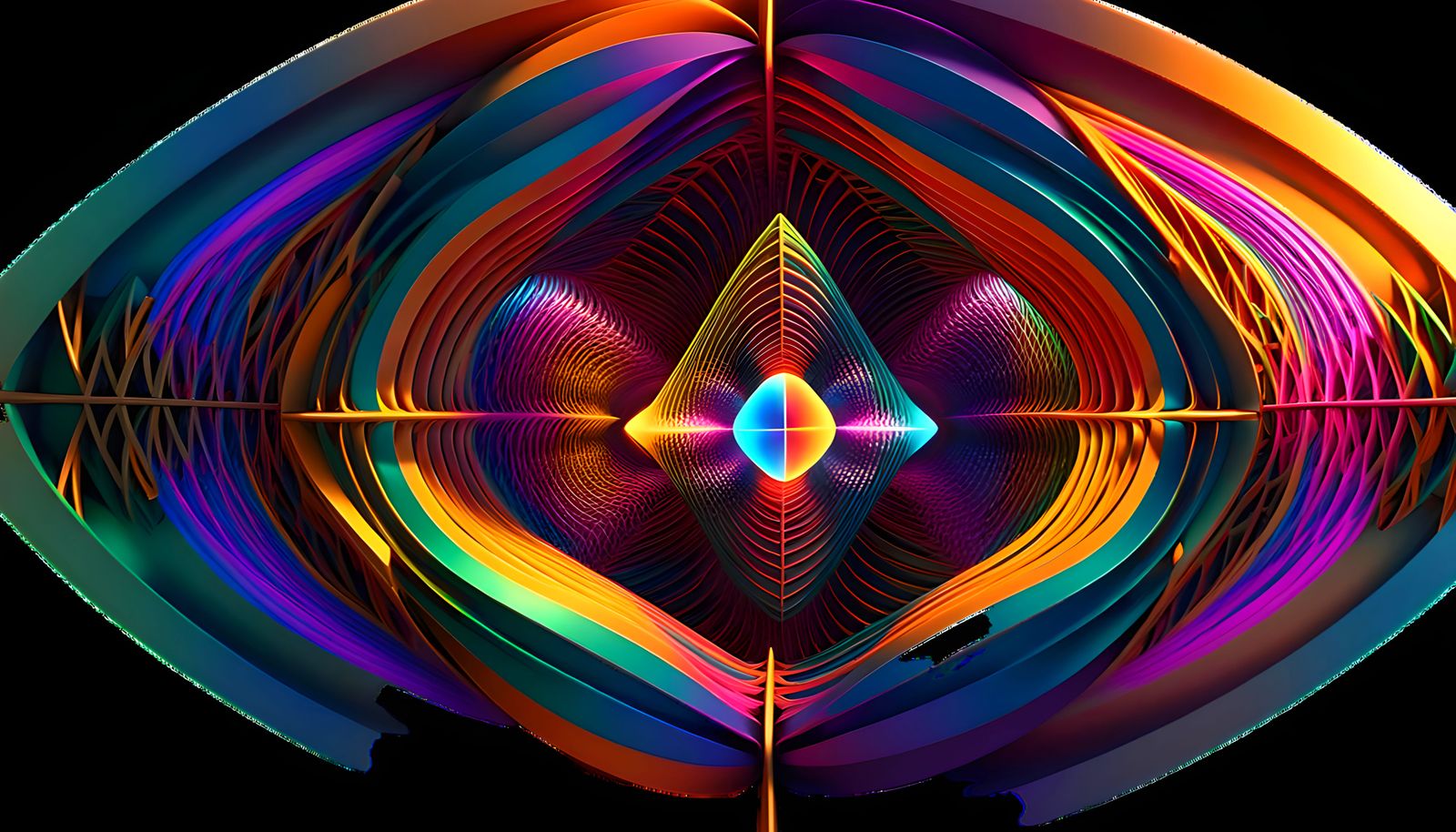 Complex Geometric Neon Structure in 64K UHD