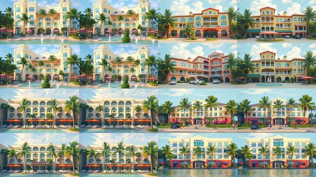 Vinoy Resort Hotel in Pastel 8-bit Style